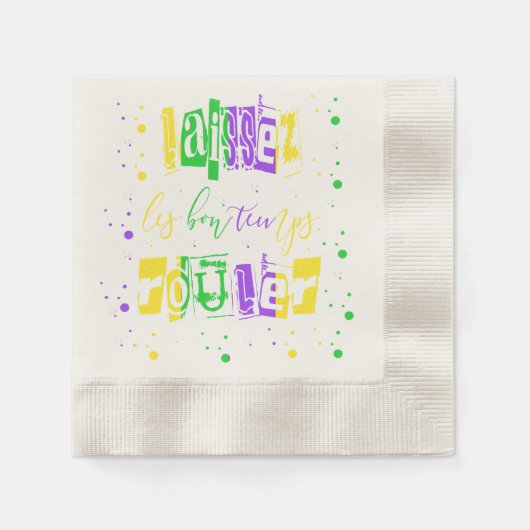 Serviette En Papier Laissez les bons temps rouler Typographie Mardi Gr (Devant)