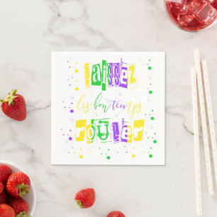 Serviette En Papier Laissez les bons temps rouler Typographie Mardi Gr