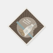 Serviette En Papier Lait + Cookies Anniversaire - Bleu (Coin)