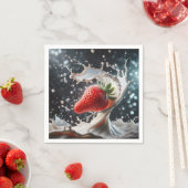 Serviette En Papier Lait de fraise (En situation)