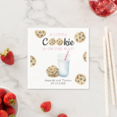 Serviette En Papier Lait et biscuits Baby shower fille (En situation)