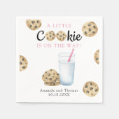 Serviette En Papier Lait et biscuits Baby shower fille (Devant)
