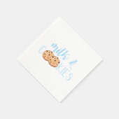 Serviette En Papier Lait et biscuits bleu fête d'anniversaire (Coin)