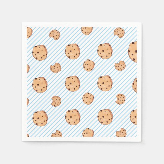 Serviette En Papier Lait et biscuits Bleu Plaque papier d'anniversaire (Devant)