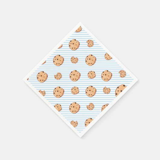 Serviette En Papier Lait et biscuits Bleu Plaque papier d'anniversaire (Coin)