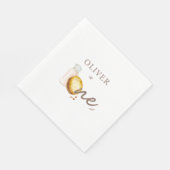 Serviette En Papier Lait et biscuits Première fête d'anniversaire (Coin)