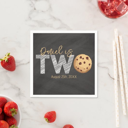 Serviette En Papier Lait et biscuits serviettes 2e anniversaire - "Two (En situation)
