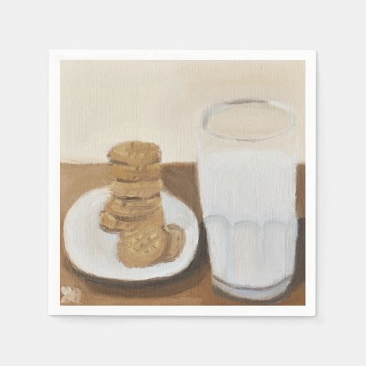 Serviette En Papier Lait et cookies (Devant)
