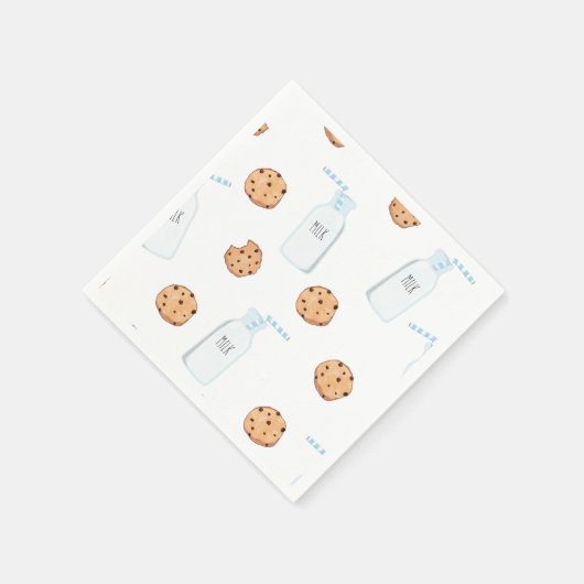 Serviette En Papier Lait et cookies Anniversaire bleu (Coin)