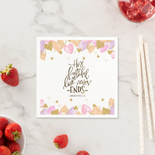 Serviette En Papier Lamentations 3:22 Son Amour Fidèle Saint Valentin