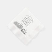 Serviette En Papier L'amour à Pittsburgh | Modern Deco City Skyline (Coin)