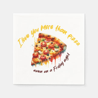Serviette En Papier "L'amour au-delà de la pizza"