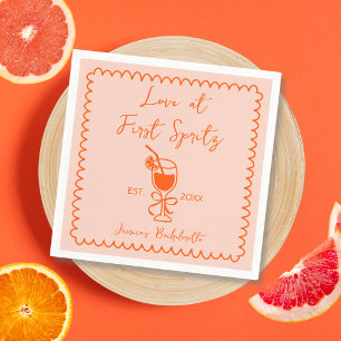 Serviette En Papier L'amour au premier Spritz Fête des mariées tirée m