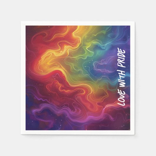 Serviette En Papier L'amour avec l'Art numérique de fierté (Devant)