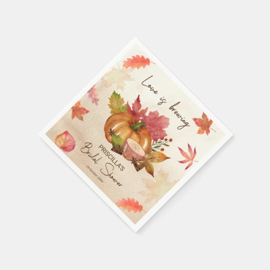Serviette En Papier L'amour brasse automne nuptiale douche (Coin)