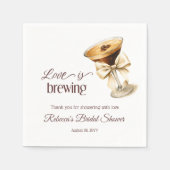Serviette En Papier L'amour brasse Bow Espresso Martini Fête des marié (Devant)