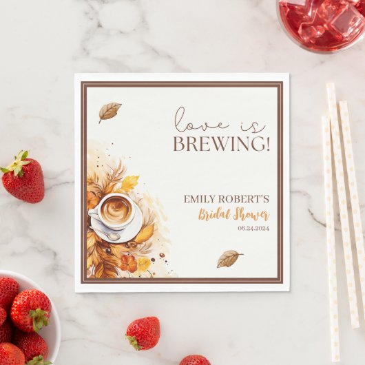 Serviette En Papier L'amour brasse café confortable automne douche nup (En situation)