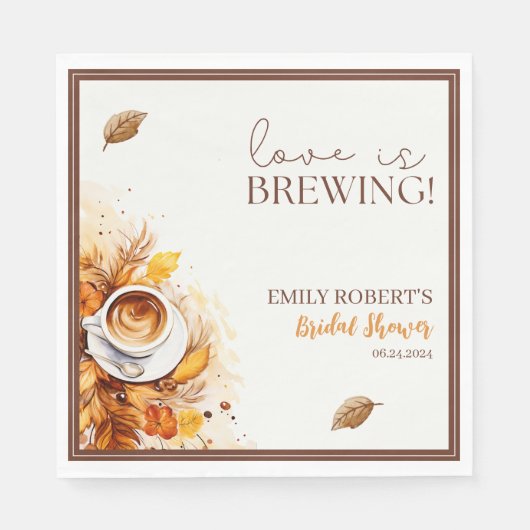 Serviette En Papier L'amour brasse café confortable automne douche nup (Devant)