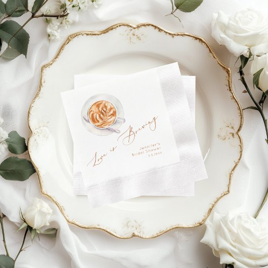 Serviette En Papier L'amour brasse du café nuptiale douche