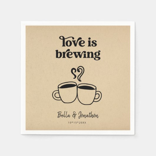 Serviette En Papier L'amour brasse du café / Thé Napkin (Devant)