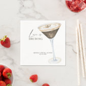 Serviette En Papier L'amour brasse Espresso Martini douche nuptiale (En situation)