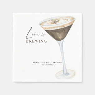 Serviette En Papier L'amour brasse Espresso Martini douche nuptiale