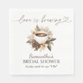 Serviette En Papier L'amour brasse la Fête des mariées de café (Devant)