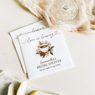 Serviette En Papier L'amour brasse la Fête des mariées de café