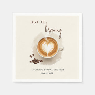 Serviette En Papier L'amour brasse la Fête des mariées de café dans