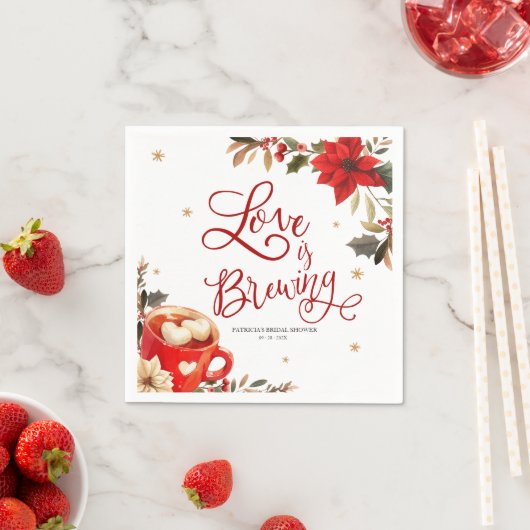 Serviette En Papier L'amour brasse la Fête des mariées de Noël (En situation)