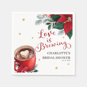 Serviette En Papier L'amour brasse la Fête des mariées de Noël