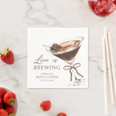 Serviette En Papier L'amour brasse la Fête des mariées Espresso Martin (En situation)