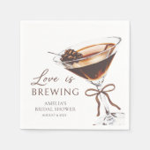 Serviette En Papier L'amour brasse la Fête des mariées Espresso Martin (Devant)