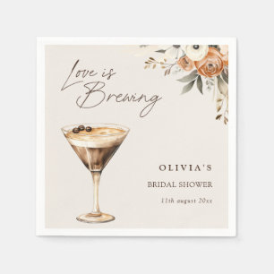 Serviette En Papier L'amour brasse la Fête des mariées Espresso Martin