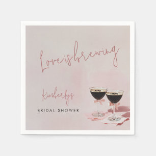 Serviette En Papier L'amour brasse la Fête des mariées Espresso Martin