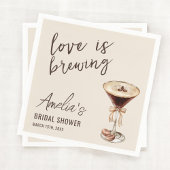 Serviette En Papier L'amour brasse la Fête des mariées Espresso Martin