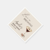 Serviette En Papier L'amour brasse la Fête des mariées Espresso Martin (Coin)