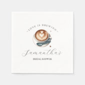 Serviette En Papier L'amour brasse la Fête des mariées latte (Devant)