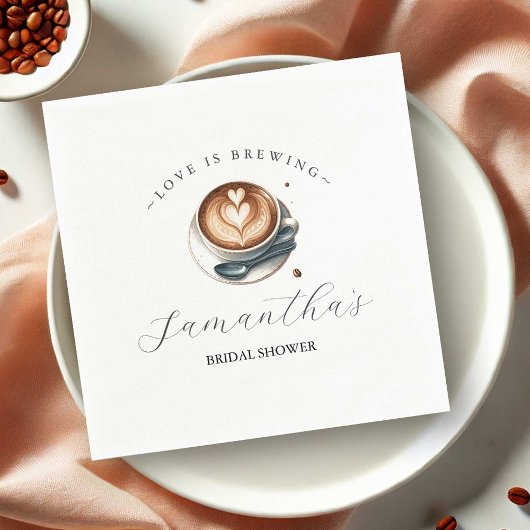 Serviette En Papier L'amour brasse la Fête des mariées latte