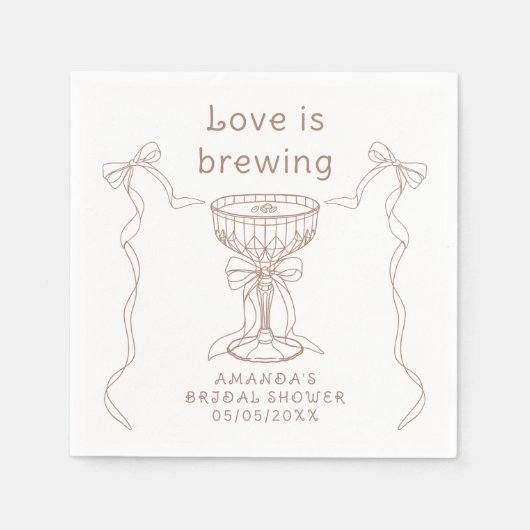 Serviette En Papier L'amour brasse la main tiré nuptiale douche (Devant)