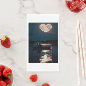 Serviette En Papier L'amour dans la lune (En situation)