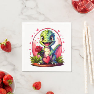 Serviette En Papier L'amour dans le Dragon Style mignon Valentine Drag