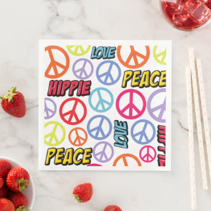 Serviette En Papier L'amour de la paix hippie