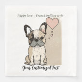 Serviette En Papier L'amour du chiot - T-shirt à la française (Devant)