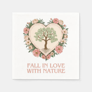 Serviette En Papier L'amour du coeur de la nature