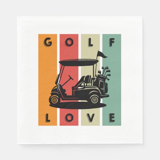 Serviette En Papier L'amour du golf (Devant)