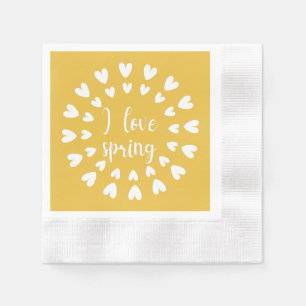 Serviette En Papier L'Amour du Printemps, Petits Coeurs