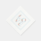 Serviette En Papier L'amour en Fleur Pastel Alphabet Floral (Coin)