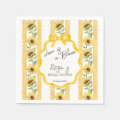 Serviette En Papier L'amour en fleurs tournesols douche de mariée mono (Devant)