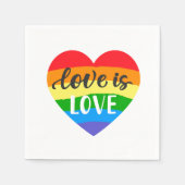 Serviette En Papier L'amour est amour Coeur arc-en-ciel (Devant)